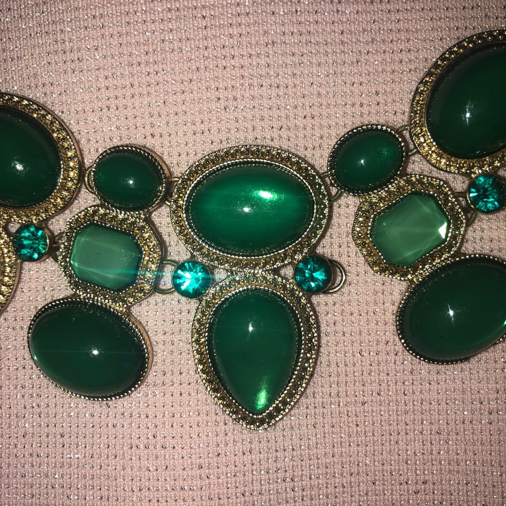 Green Gold Necklace Adjustable